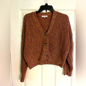 Madewell size small women’s cropped marled knit cardigan sweater